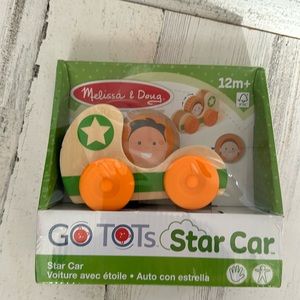 Melissa & Doug Go Tots Wooden Star Car Green/Orange NEW